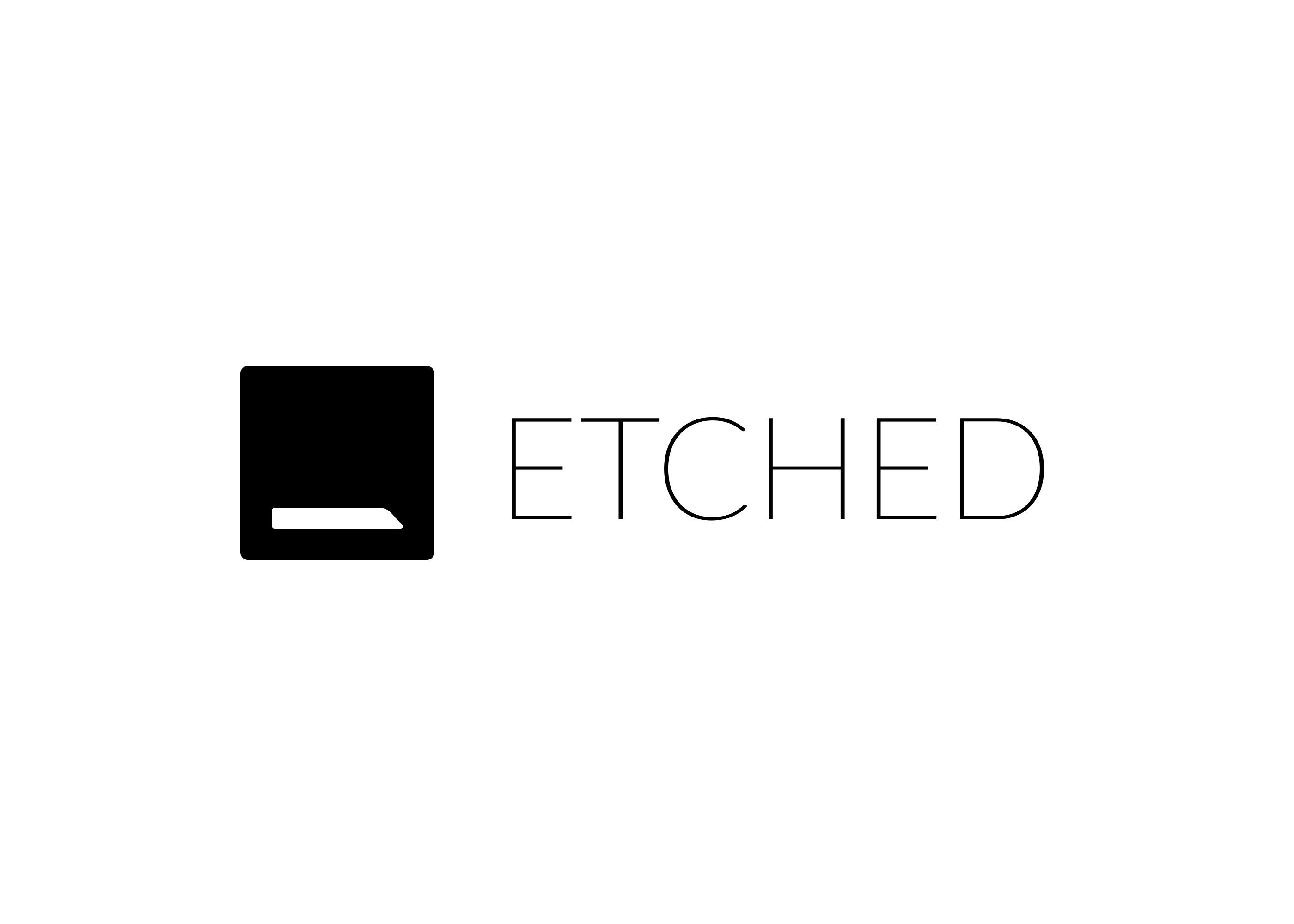 Etched logo
